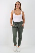 Italian Plain Basic Drawstring Joggers Cotton Trousers Trousers WearAll