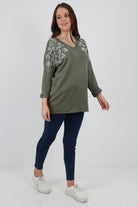 Italian Sequin Detail On Shoulder Soft Knit Jumper Top Jumper WearAll