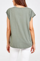 Cap Sleeve High Low Rolled Edge Top TOPMF2 WearAll