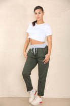 Plus Size Italian Plain Drawstring Cotton Joggers Trouser WearAll