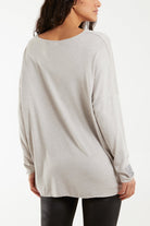 Appliqued Heart Sleeves Fine Knit Jumper Jumpers WearAll