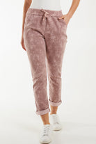 Tie Dye Magic Drawstring Stretch Trouser Trousers WearAll Blush One Size