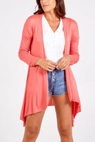 Lightweight Waterfall Cardigan CMF1 WearAll Coral One Size