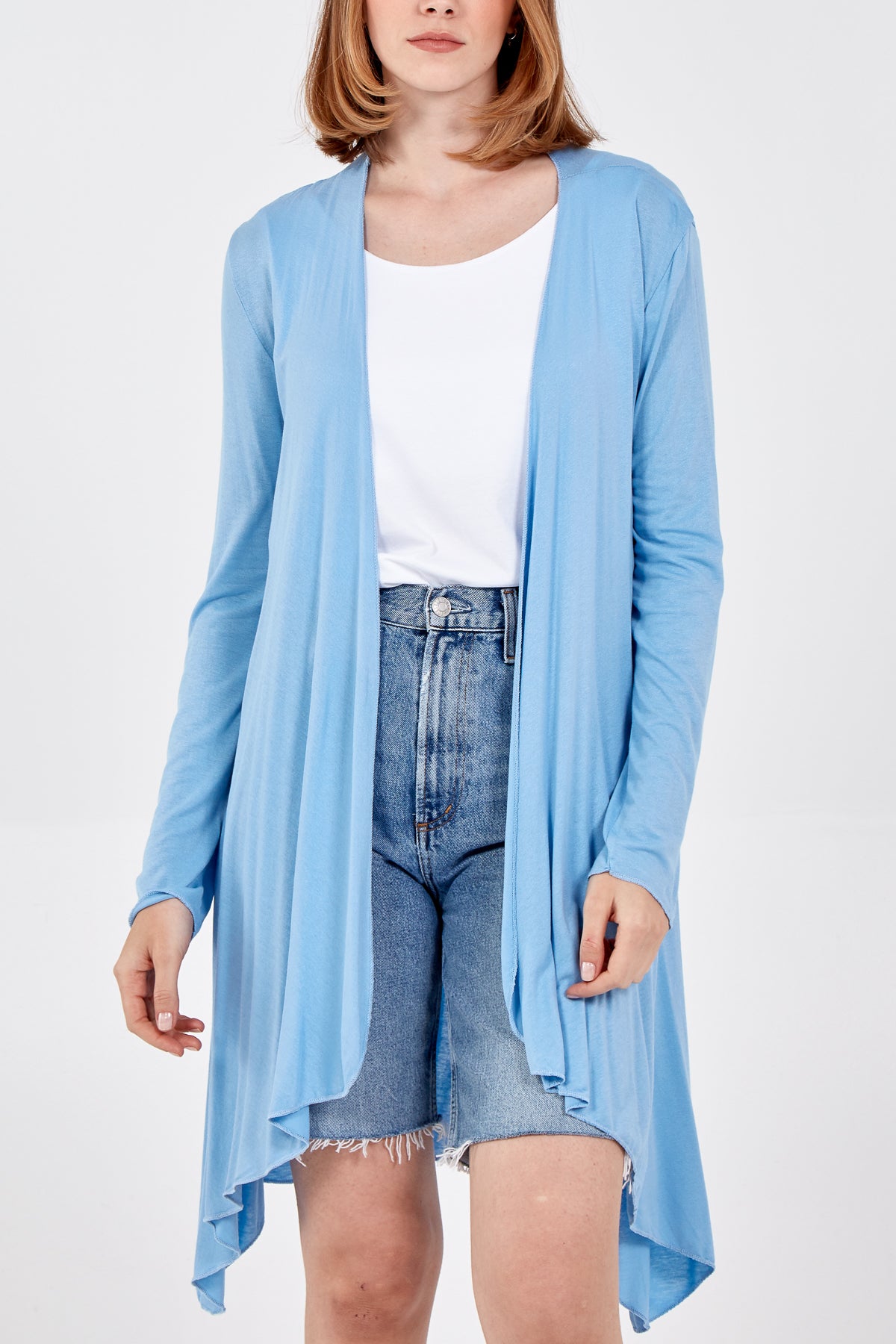 Lightweight Waterfall Cardigan CMF1 WearAll Light Blue One Size