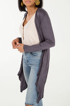 Lightweight Waterfall Cardigan CMF1 WearAll Charcoal One Size