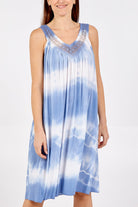 Tie Dye Dress With Crochet Neck Line DMF2 WearAll