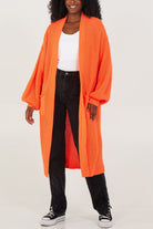 Open Front Balloon Sleeve Long Cardigan cardigan WearAll