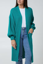 Open Front Balloon Sleeve Long Cardigan cardigan WearAll