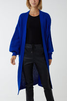 Open Front Balloon Sleeve Long Cardigan cardigan WearAll