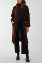 Open Front Balloon Sleeve Long Cardigan cardigan WearAll