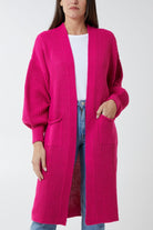 Open Front Balloon Sleeve Long Cardigan cardigan WearAll