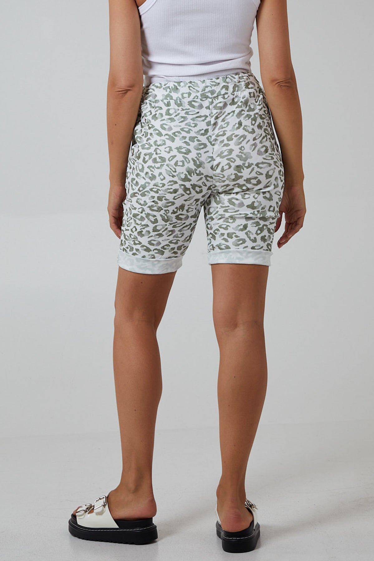 Leopard Print Super Stretch Shorts Shorts WearAll