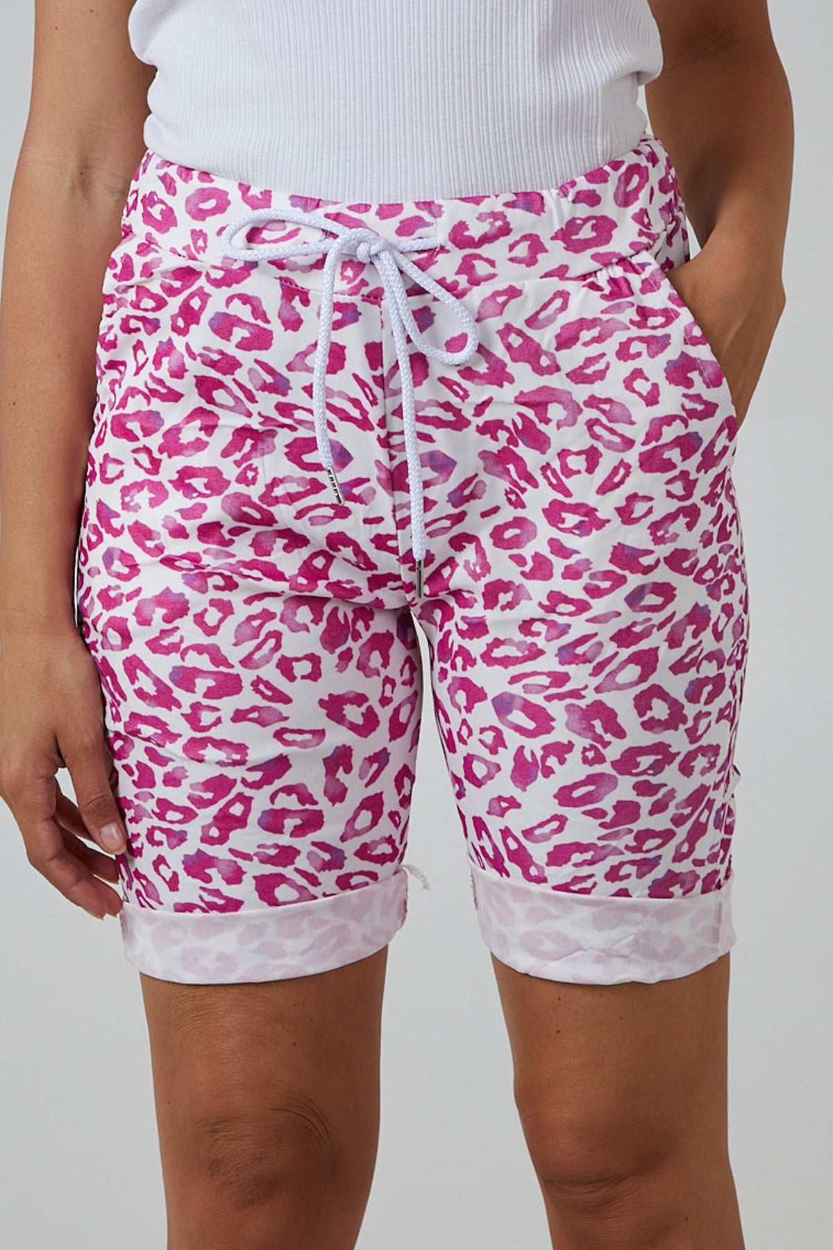 Leopard Print Super Stretch Shorts Shorts WearAll