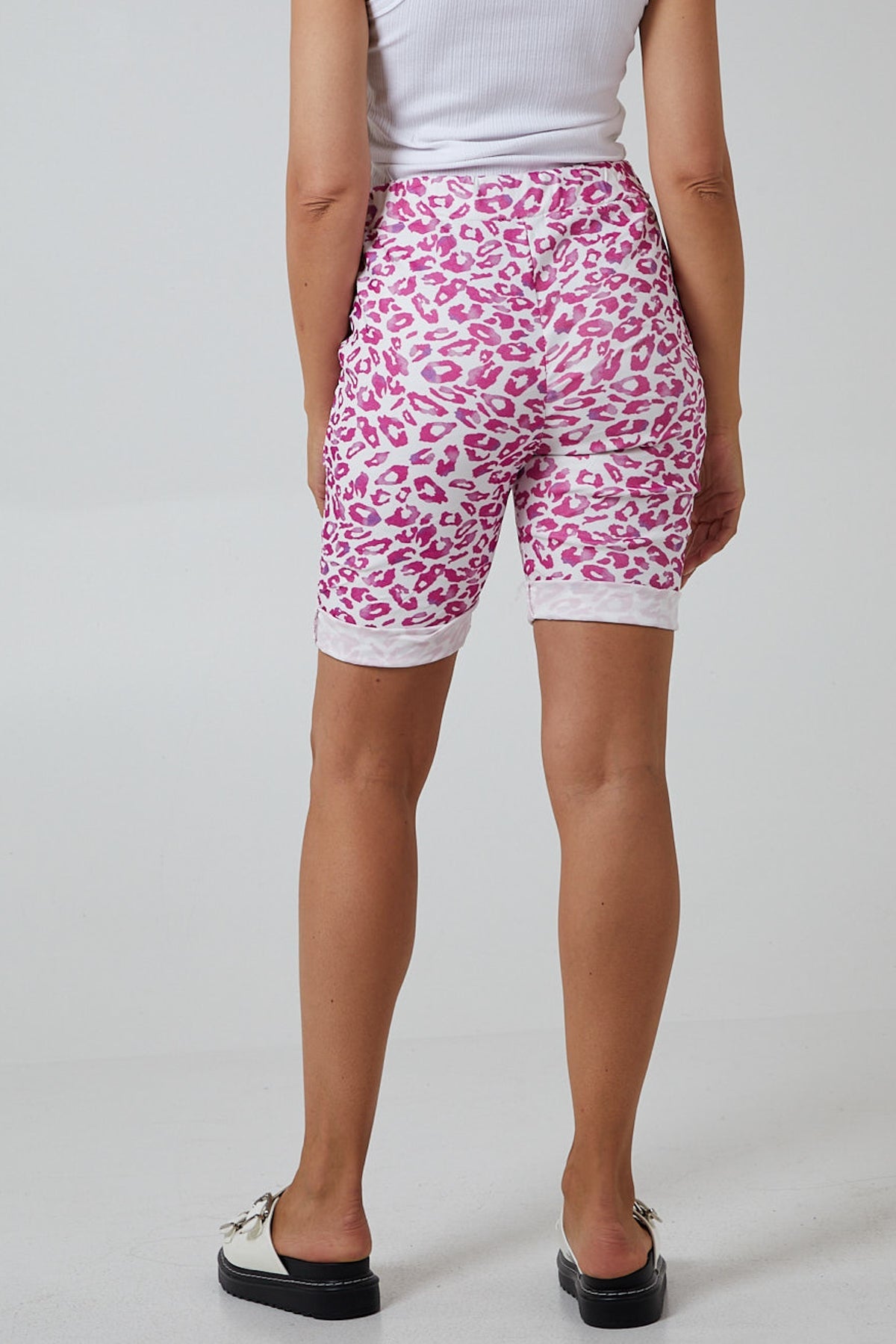 Leopard Print Super Stretch Shorts Shorts WearAll