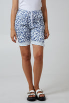 Leopard Print Super Stretch Shorts Shorts WearAll Navy 8