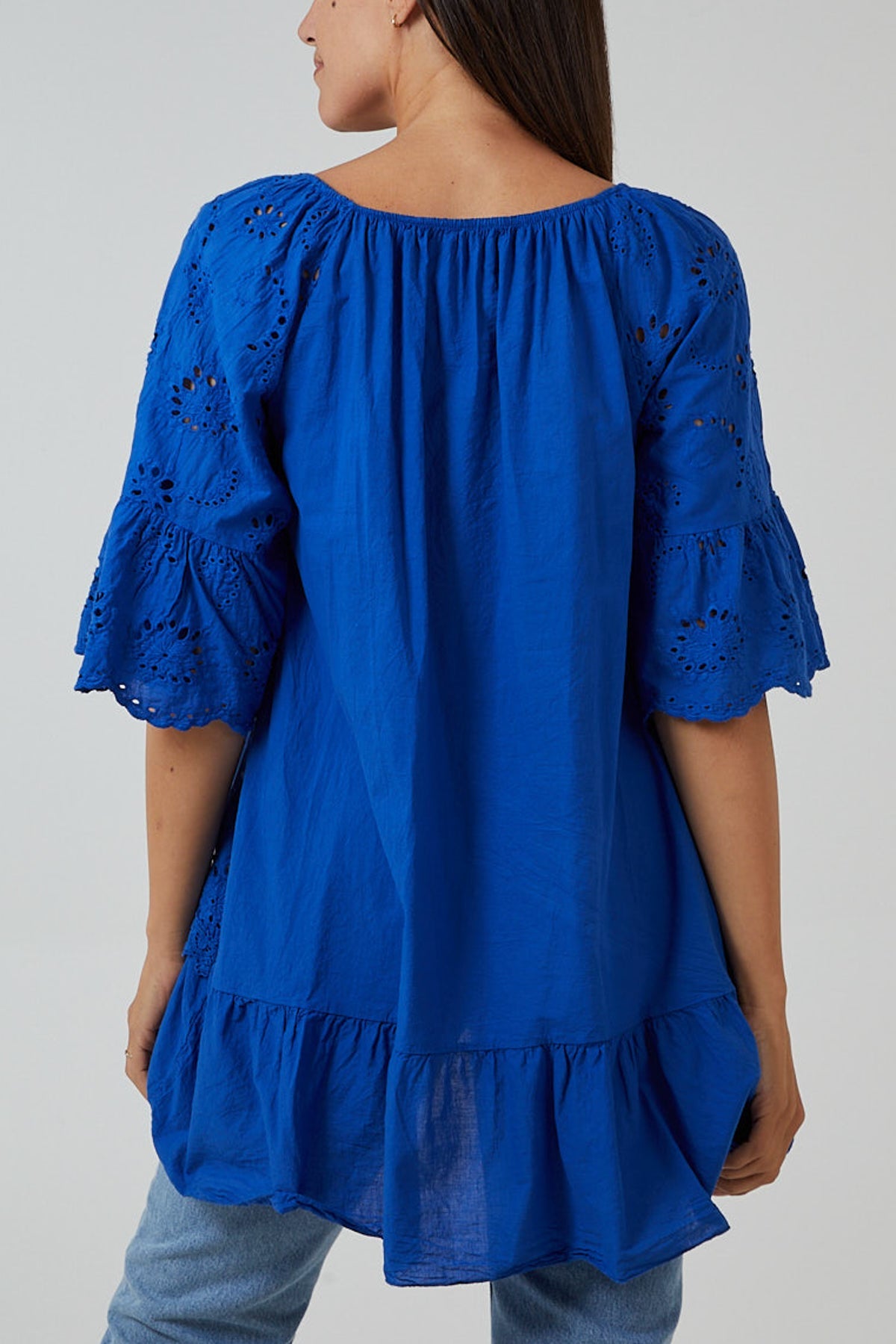 Gypsy Broderie Anglaise Flounce Hem Blouse TOPMF2 WearAll