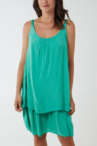 Double Layer Cami Strap Dress DMF2 WearAll Jade One Size