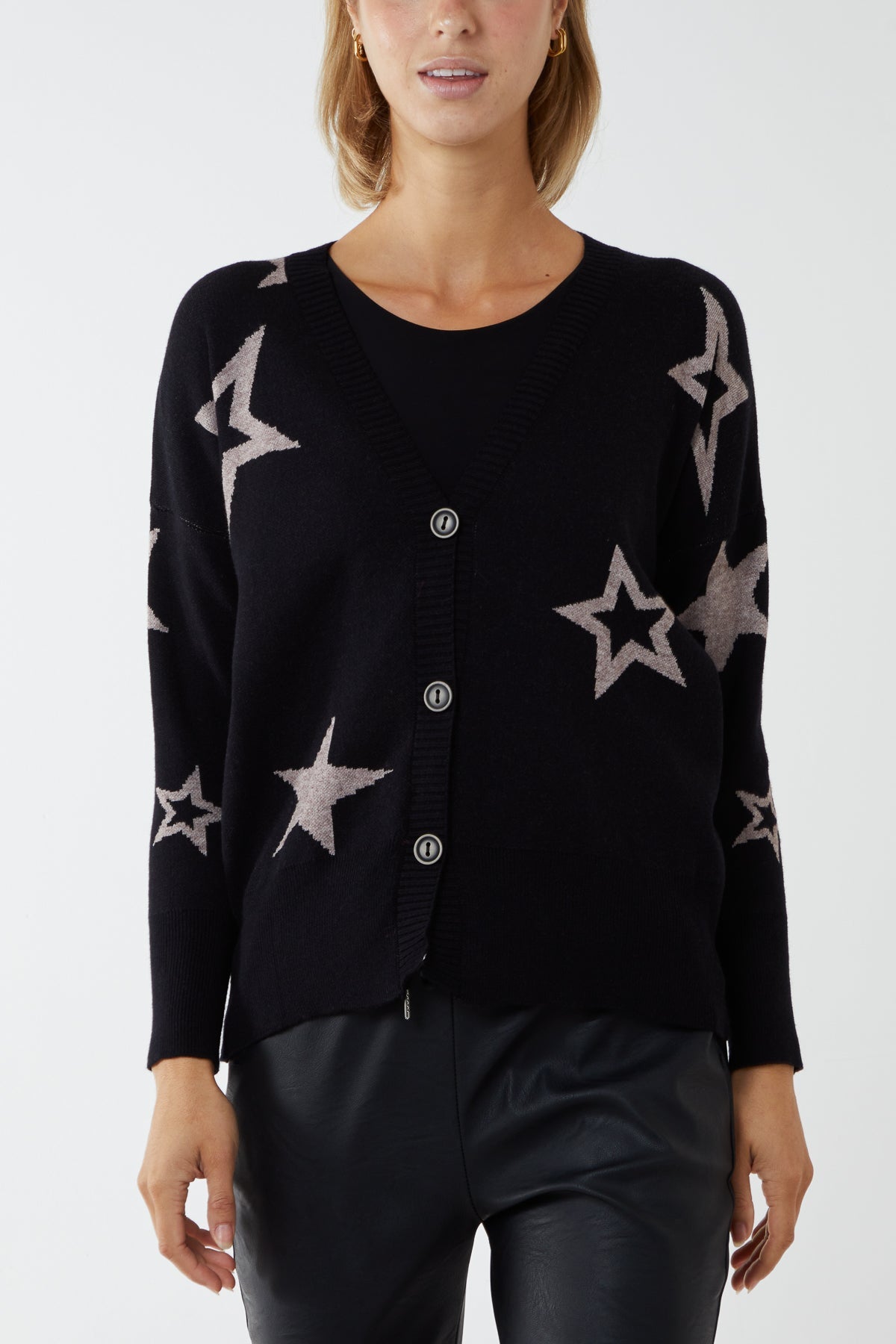 Star Fine Knit Button Cardigan CMF1 WearAll