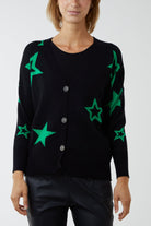 Star Fine Knit Button Cardigan CMF1 WearAll Jade One Size