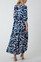 Swirl Tie Dye Tiered Maxi Dress Dresses WearAll