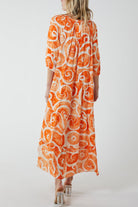 Swirl Tie Dye Tiered Maxi Dress Dresses WearAll