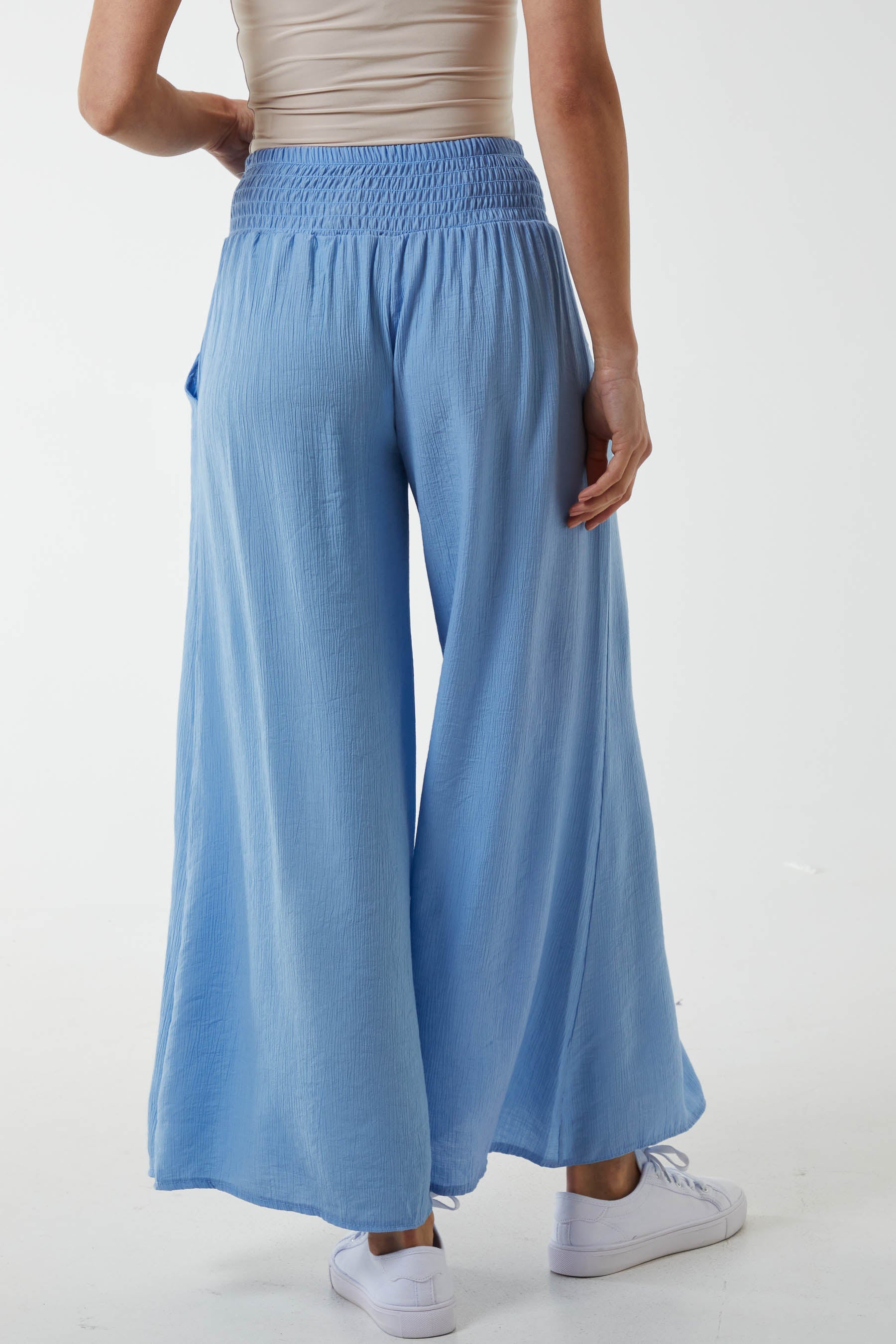 Linen Shirred Wide Leg Culottes Culottes WearAll