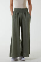 Linen Shirred Wide Leg Culottes Culottes WearAll