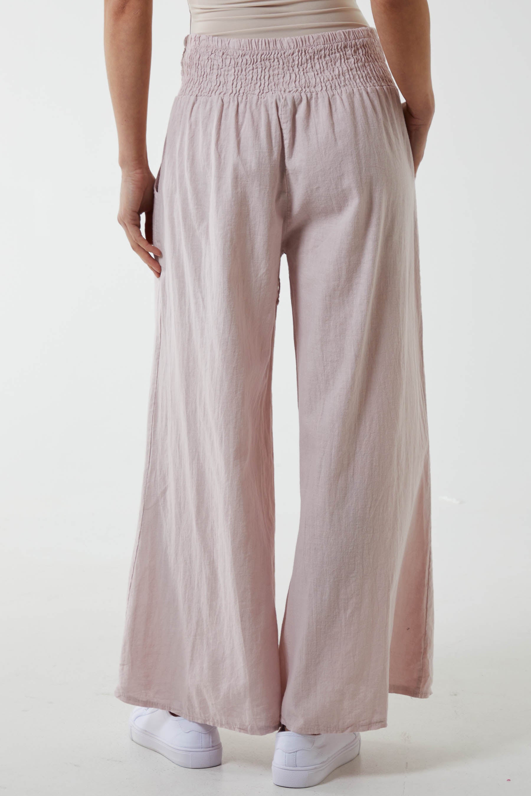 Linen Shirred Wide Leg Culottes Culottes WearAll