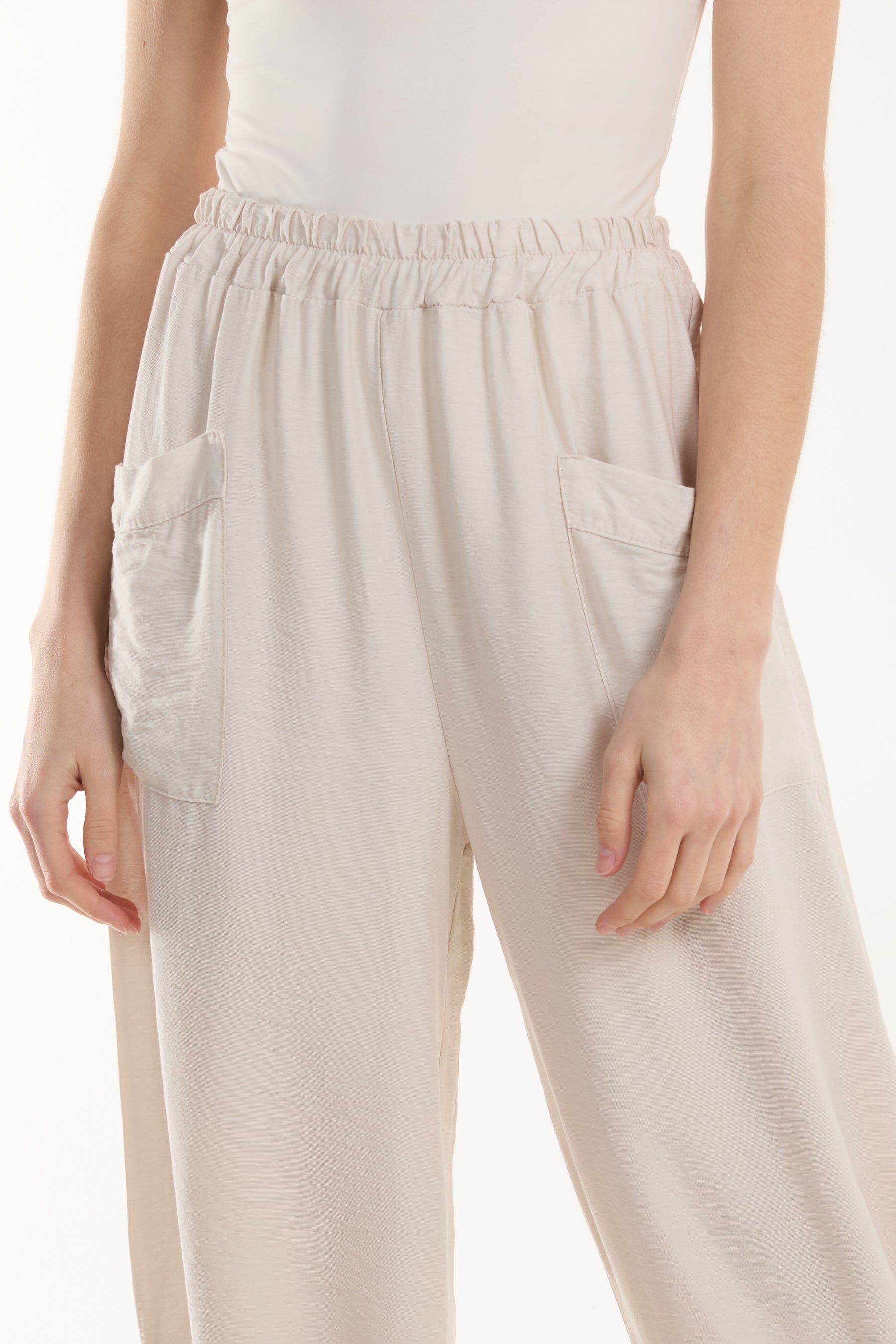 Linen Blend Two Pocket Harem Trousers Trousers WearAll