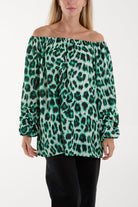 Bardot Leopard Print Blouse Blouses WearAll Jade One Size