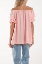 Puff Sleeve Smock Bardot Top Blouses WearAll