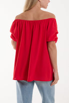 Puff Sleeve Smock Bardot Top Blouses WearAll