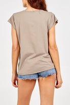 Cap Sleeve High Low Rolled Edge Top TOPMF2 WearAll