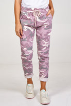 Magic Super Stretch Camouflage Print Trousers TRS1 WearAll Pink One Size