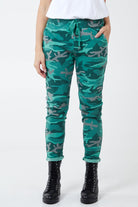 Magic Super Stretch Camouflage Print Trousers TRS1 WearAll Jade One Size