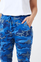 Magic Super Stretch Camouflage Print Trousers TRS1 WearAll Royal Blue One Size