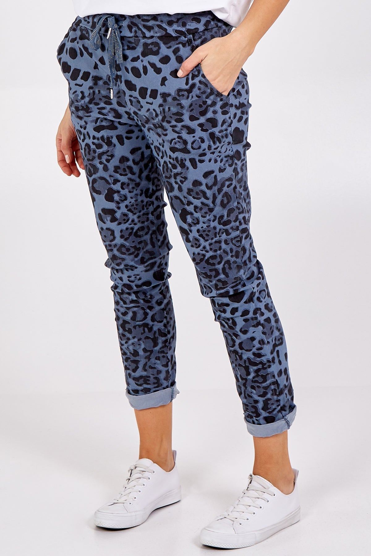 Magic Super Stretch Leopard Print Trousers LEG2 WearAll Denim One Size