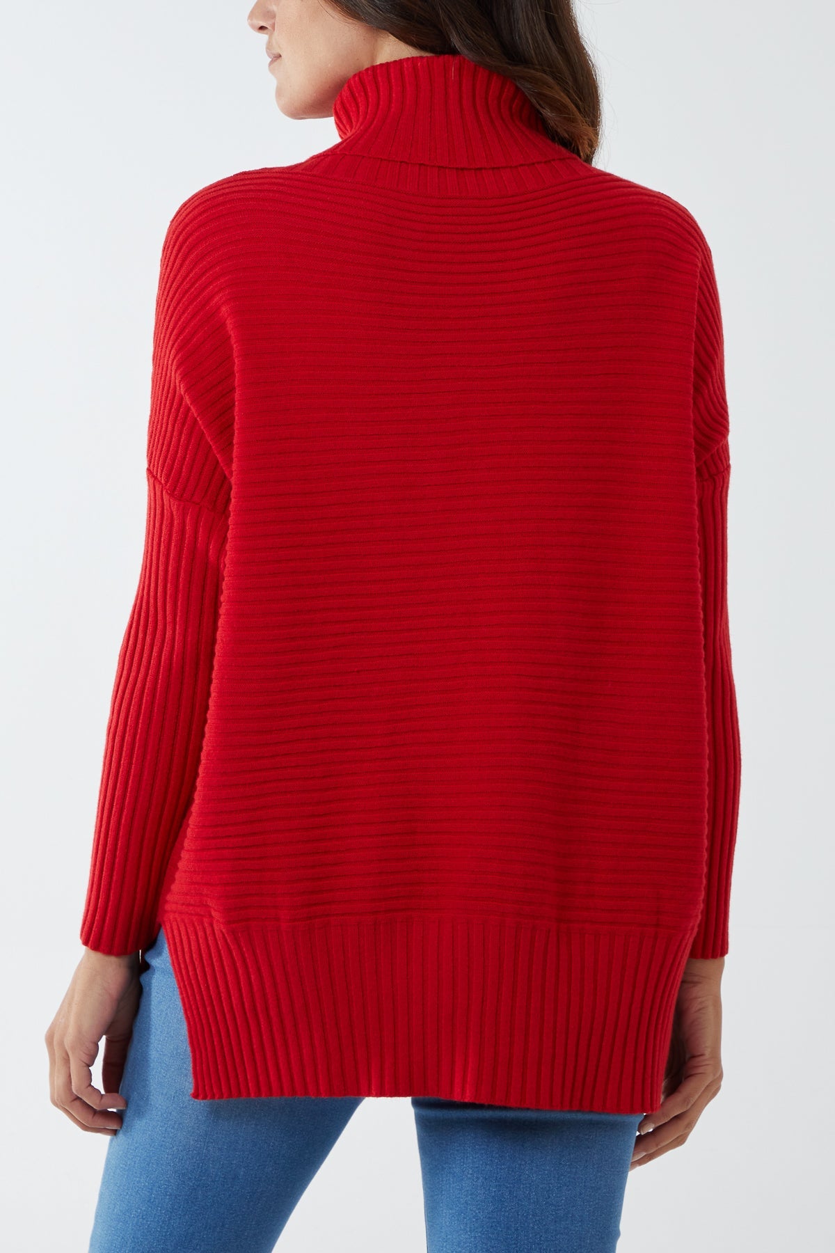 Knitted Rib Roll Neck Jumper JMF1 WearAll