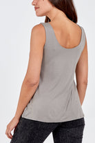 Double Layer Scoop Neck Plain Vest TOPMF2 WearAll