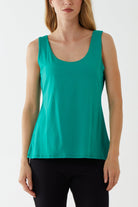 Double Layer Scoop Neck Plain Vest TOPMF2 WearAll Jade One Size