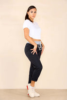 Plus Size Italian Plain Drawstring Cotton Joggers Trouser WearAll