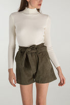 Cord Paper Bag Shorts Shorts WearAll Khaki Small