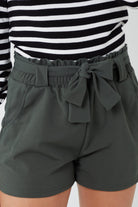 Paperbag Tied Waist Shorts Shorts WearAll