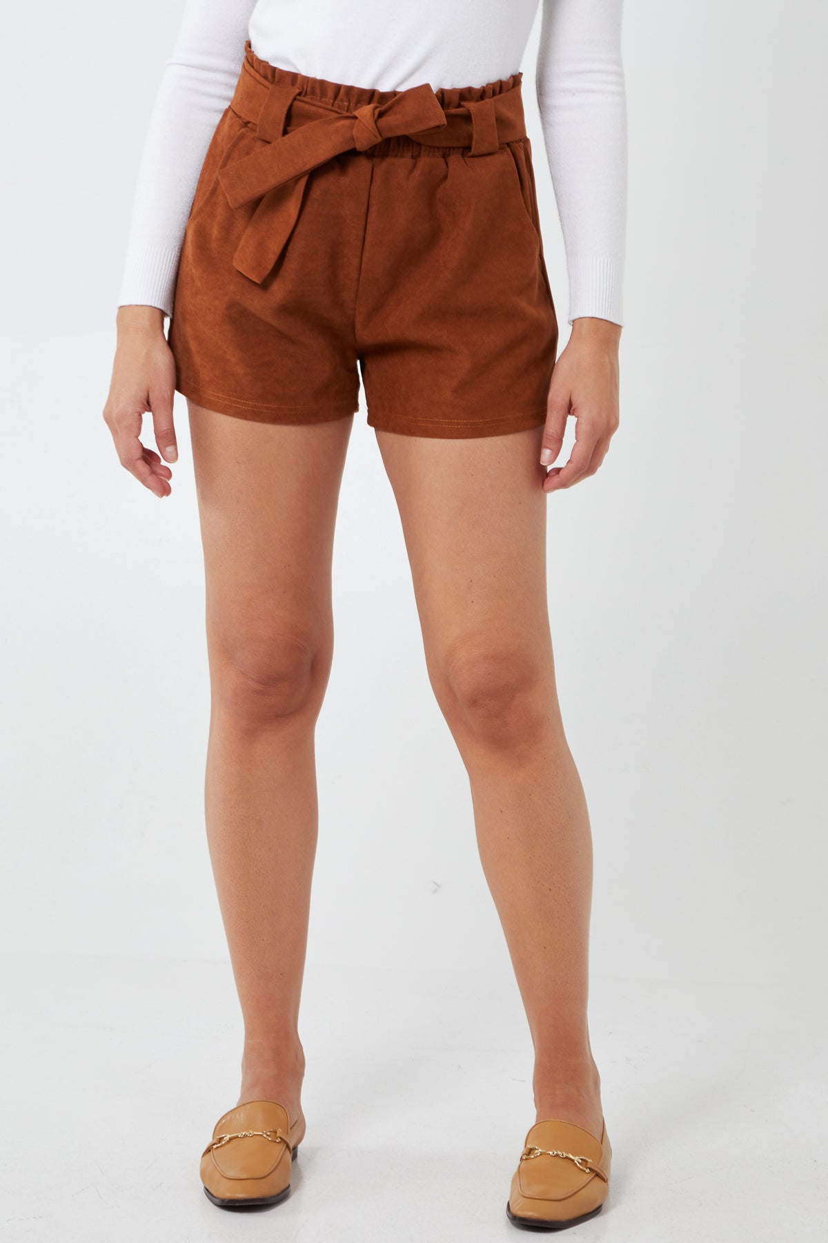 Paperbag Shorts Shorts WearAll Tan Large