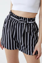 Stripe Belted Shorts Shorts WearAll