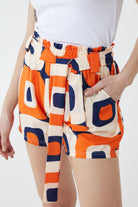 Abstract Belted Shorts Shorts WearAll