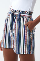 Stripe Belted Shorts Shorts WearAll