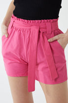 Paper Bag Waist Belted Shorts Shorts WearAll