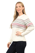 Jacquard Knitted Jumper Striped Sweater Top Jumper WearAll