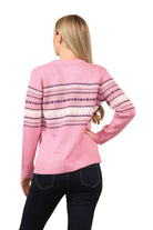 Jacquard Knitted Jumper Striped Sweater Top Jumper WearAll